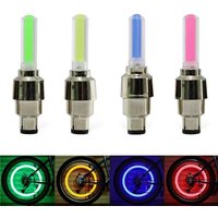 AliExpress NONE 2PCS Bicycle Bike LED Lights Tire Valve Cap Flashlight Auto Car Motorcycle Tire Air Valve Wheel Spokes Light Bike Accessories