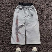 Y2K High-Waisted Printed Embroidered Street Guard Pants Spring Summer Casual Straight Leg Double Waist Design Fashionable