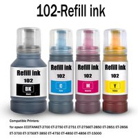 for epson 102 ink compatible 102 Refill Dye ink For ECOTANK ET-2700 ET-2750 ET-2751 ET-2850 ET-3700 ET-4750 ET-4850 ET-15000