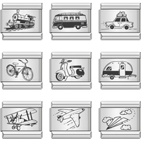 New Fashion Travel Bicycle Car Aircraft Train Charm Links Fit 9mm Bracelet Stainless Steel Jewelry DIY Making Bangle