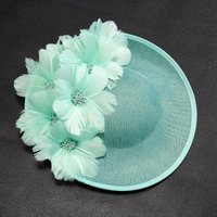 Yellow Big Fascinator Wedding Hat Women Headband and Hair Clip Church Party Chapeau Femme Headpiece Feather Flower Headwear