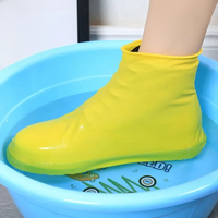 1Pair Reusable Latex Waterproof Rain Shoes Covers Slip Resistant Rubber Rain Boot Overshoes Outdoor Walking Shoes Cover