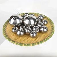 5Pcs OD 5mm - 25mm 304 Stainless Steel Female Thread Blind Hole Smooth Ball Bead M2 - M12 Metric Thread Half Hole Drilling Balls