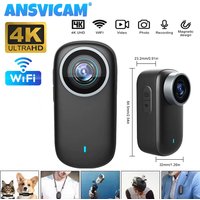 ANSVICAM 4K WiFi Thumb Sports Camera Motorcycle Bike Waterproof DV Cycling Recorder Magnetic Outdoor Portable Small Camcorder