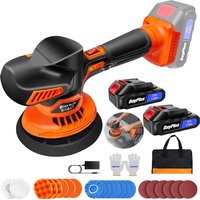 Cordless Buffer Polisher - 6 inch Car Polisher with 2pcs 21V 1500mAh Lithium Battery and 27 PCS Attachments, Car Buffer Polisher 6 Variable Speed 2800-5500RPM for Auto Detailing/Polishing/Waxing image 3