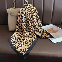 Leopard Scarf Women 70cm Square Silk Imitation Scarves Foulard Neck Kerchief Bandanas Hairband Ties