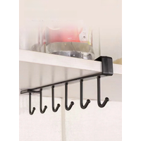 6 hook coffee cup holder black and white hook rack multifunctional kitchen cabinet sundries storage rack storage rack