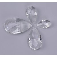 Clear Chandelier Glass Crystals Lamp Multi Faceted Bead Hanging Drops Pendants