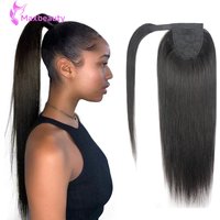 Straight Wrap Around Ponytail Human Hair Extensions Natural Color Hairpiece Brazilian Remy Hair Clip In Ponytail Hair Extensions