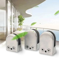 Glass Hardware 클램프 4pcs Stainless Steel Glass Clamp Adjustable Glass Bracket Fish Mouth Railing Glass Clip Wall Mirror Stand