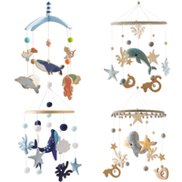 Newborn Baby Rattles Toys 0-12 Months Soft Felt Whale Bed Bell Infant Mobile Crib Hanging Musical Carousel Toy Boys Girls Gift