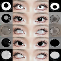 EYESHARE Cosplay White Colored Contact Lenses 2pcs Crazy Red Contact Lenses Anime Black Eye Lenses Halloween Beauty Makeup Lens
