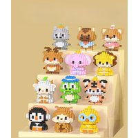 animal Cute Pet Small Building Block Model Series Ornaments Children's Toys Miniature Bricks Compatible small particle