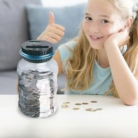 Piggy Bank Coin Savings LCD Counting jar Financial Gift GBP EUR USD Marcian Coin Creative Smart Bucket