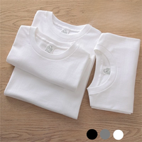 2PCS 100% Cotton Solid T Shirts Men's and Women's Short Sleeve White Tees Casual Breathable Loose Round Neck T-shirt Couple Tops