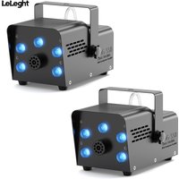 LeLeght 2Pcs 600W Smoke Machine RGB Colorful 5 LEDs Fog Ejector Stage Effect Fogger Spray Equipment for Wedding Halloween Show