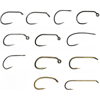 Bimoo 50pcs High Carbon Steel Barb & Barbless Fly Tying Hook For Dry Wet Nymph Jig Nymph Egg Caddis Pupa Fly Trout Fishing Lure