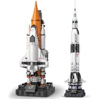600+ Piece Bricks Space Shuttle Heavy Rockets Set Technical City Model Building Blocks Boy Birthday Gifts Kids Toys For Children