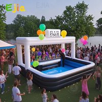 Kommerzielle 15ft Hinterhof Schwimmende Aufblasbare Nacht Bar Wasser Pool Bar Schwimmbad Pub Party Spiel Wasser Bar Für Party-Event