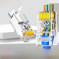 CAT6 CAT7 CAT5E RJ45 Connectors Pass Through Modular Plug Network UTP 3/50μ Gold-Plated 8P8C Crimp End for Ethernet Cable