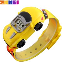 SKMEI Colorful Creative Cartoon Fun Car Mode Children Watches Date Time Clock Wristwatch For Boys Girls Birthday New Year Gift