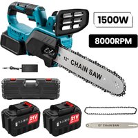 1500W Bürstenlose 12-Zoll Elektrische Kettensäge Kabellose Akku-Astschere Holzbearbeitungs-Elektrowerkzeug Handgehaltener Gartenschneider für Makita 18V Akku