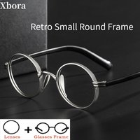 Retro Round Glasses Anti Blue Light Photochromic Progressive Lenses Optical Prescription Eyeglasses For Men and Women ST10881