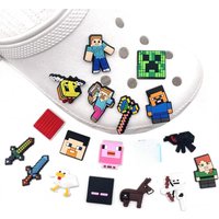 18pcs/set My World Shoe Charms Shoe Flower PVC Cute Cartoon DIY Funny Shoe Pretty Accessories Fit Croc Clog Buckle Unisex Gift