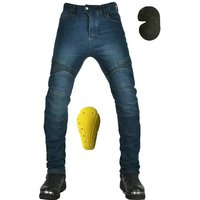 AliExpress Classic Black Blue Motorcycle Riding Jeans with Knee Hip Pads Motocross Racing Pants Motorbike Cycling Trousers Protective Pants