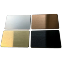 5pcs 86x54mm Thick 1mm 304 Stainless Steel Blank Metal Business Card Plate 4-Color Gold Silver Rose Gold Black Brushed Finishing