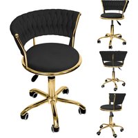 Velvet Dresser Chair - Metal Legs - Adjustable Height - Woven Casters - Office Chair - Bedroom/Dressing Room/Bedroom image 4
