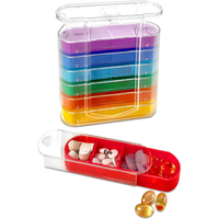 Weekly 7 Days Pill Box 28 Compartments Pill Organizer Plastic Medicine Storage Moisture proof Medicine Box for Home Travel