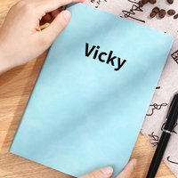 Custom Name A5 Soft PU Beige Notebook Office Business Planner Diary Personalized Print Notepad Handbook