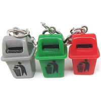 Resin 3D Dustbin Keychains Key Ring For Women Men Friend New Creative Funny Simulation Trash Can Pendant Bag Box Car Key Jewelry