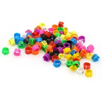 100Pcs Pigeon Foot Rings Poultry Foot Rings with Words Plastic Pigeon Chicken Goose Birds Colored Foot Rings Training Supplies