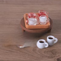 5pcs Dollhouse Coffee Cup Milk Cups Mini Drink Miniature Food Play Ornaments Resin Doll Accessories Diy Simulation Home Decor