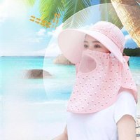 AliExpress NONE Sun Hat Female Summer Hat Cover Face Breathable Sun Hat All-match Summer Hat With Big Rim Anti-ultraviolet Cycling Sunhat