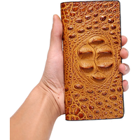 Men Wallets Business Long Crocodile Fashion Thin Short Wallet No Zipper 4 Color Pure Leather Card Wallets PJ194