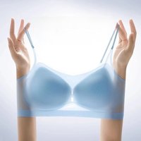 Ultra-Thin Breathable Ice Silk Top Bra Women's Seamless Back Halter Vest Wrap Bra Small Chest Together