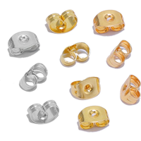 100Pcs Stainless Steel Earring Studs Backs Stopper Scrolls Ear Post Butterfly For Jewelry Making Earring Back Plug Accessories