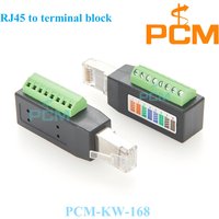 RS-485 CAT5e RJ45 Male Plug to 8-Pin screw lock Terminal Block Adapter, for modems, routers and DMX lighting system๏ผ1pc