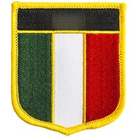 Italy Flag Shield Shape Iron on Embroidery Patches Saw on Transfer Patches Sewing Applications for Clothes Back Pack C