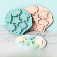Mermaid Theme Cake Mold Mermaid Shell Silicone Mold Cake Toppers Mould Chocolate Fondant Polymer Clay Crafting Cake Decoration
