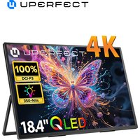 UPERFECT 18,4" 4K QLED Tragbarer Monitor mit HDMI USB C 3.1 für XBOX PS5 Ultrabreiter Spielausblick PC Mac Handy Bildschirmerweiterung
