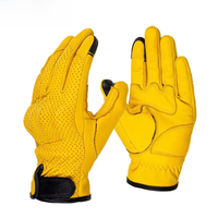 AliExpress AMU Motorcycle Vintage Leather Men Women Protective Cycling Gloves Touchscreen Perforate Motorcross ATV Guantes Moto
