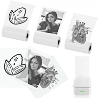 Self-adhesive Transparent Mini Thermal Printer Paper 5.7 X 2.5cm,Inkless Sticker for Portable Bluetooth Printer Photo,Label,Memo