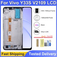 6.58" For Vivo Y33S LCD Display With Frame Touch Screen Digitizer Assembly Replacement For Vivo Y33S V2109 Screen