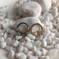 G23 Titanium Earring Clicker Hoop CZ Nose Ring Open Small Septum Piercing Fashion Helix Conch Ear Nose Piercing Body Jewelry 16G
