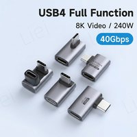 USB C to C Adapter 40Gbps 8K 60Hz USB C Male to Female 90 Degree Converter USB4 Adapter for Thunderbolt 4/3 MacBook Phone Tablet