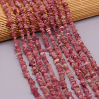 AliExpress NONE Genuine Natural Pink Tourmaline Stone Beads Irregular Gravel Chip Beads for DIY Charm Bracelet Necklace Jewelry Making Gift 15''